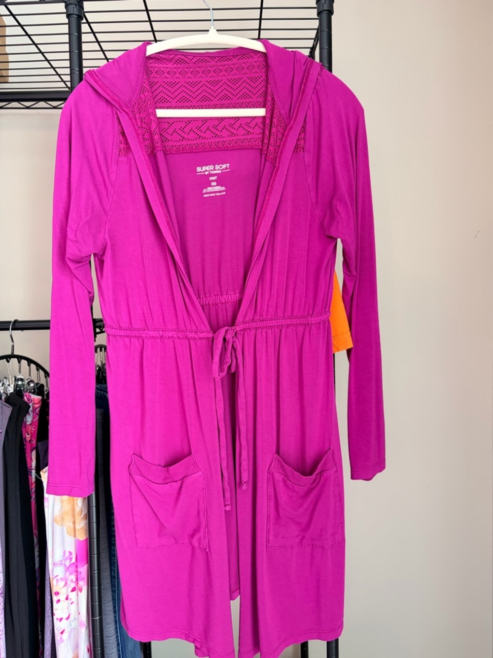 torrid Fuchsia Knit Super Soft Hooded Cardigan